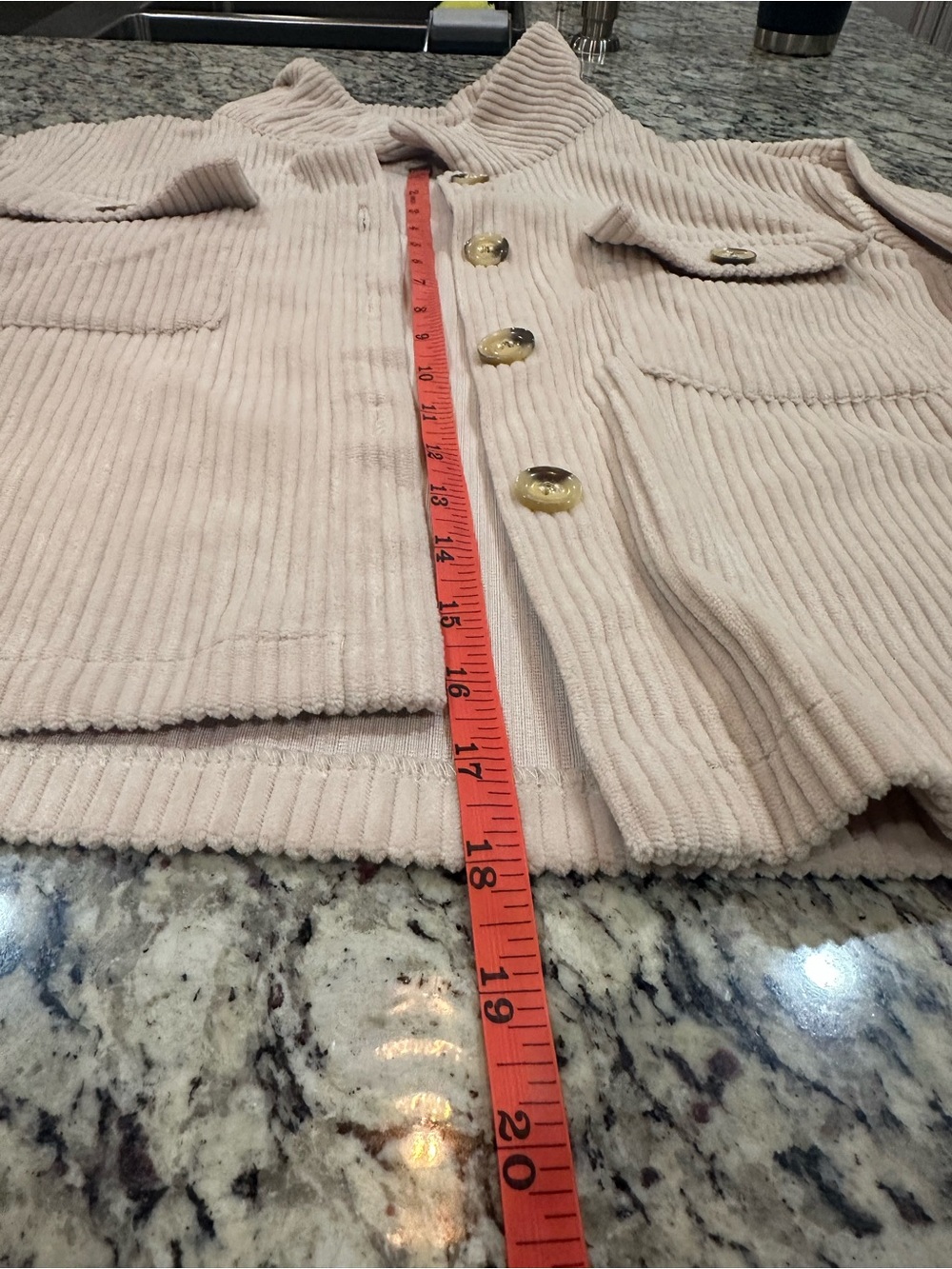 Woven Ribbed Button-Front Jacket - Cream - Picture 4 of 6